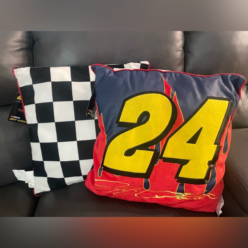 NWT: Set of 2 Nascar Jeff Gordon Throw Pillows